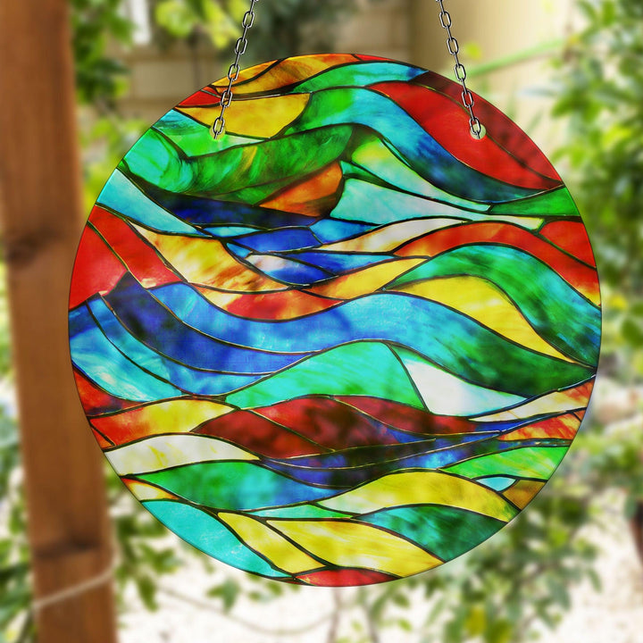 Colorful Abstract Line Suncatcher Colorful Sun | Myphotostation 
