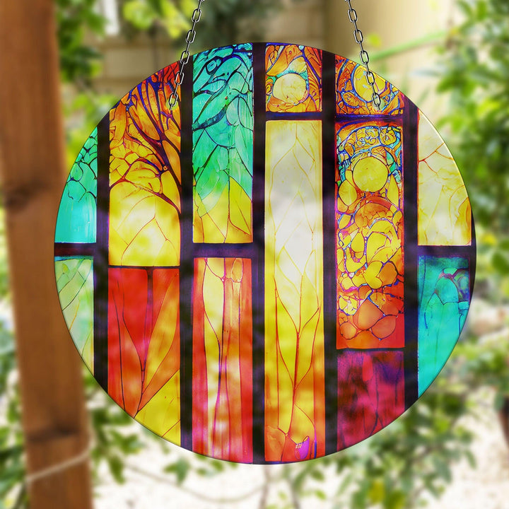 Stained Yellow & Red Suncatcher Stained Glass Suncatchers | Myphotostation
