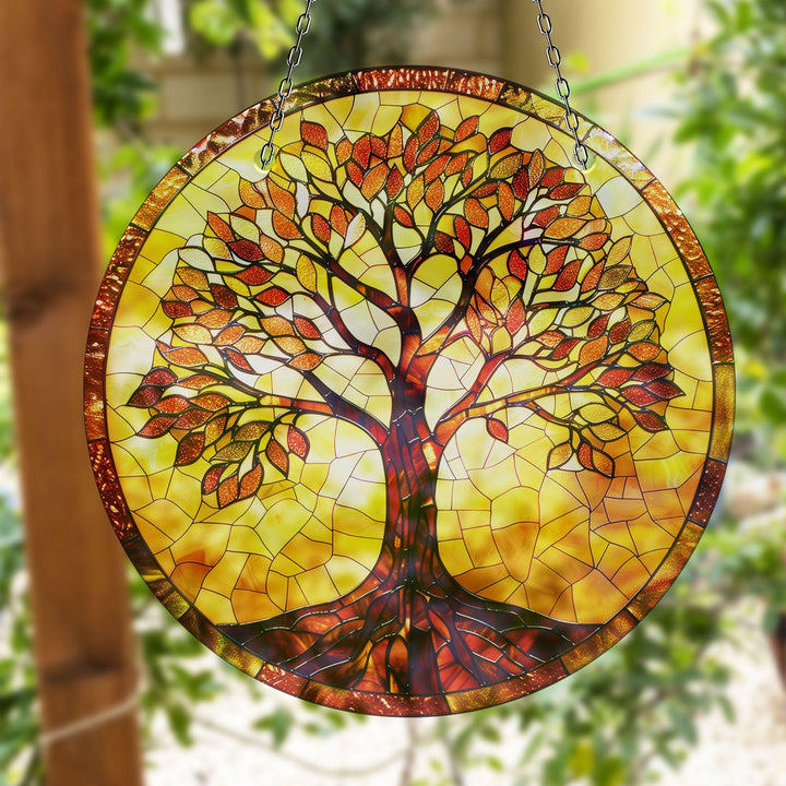 Orange Life of tree Suncatcher Beautiful Home Decor | Myphotostation
