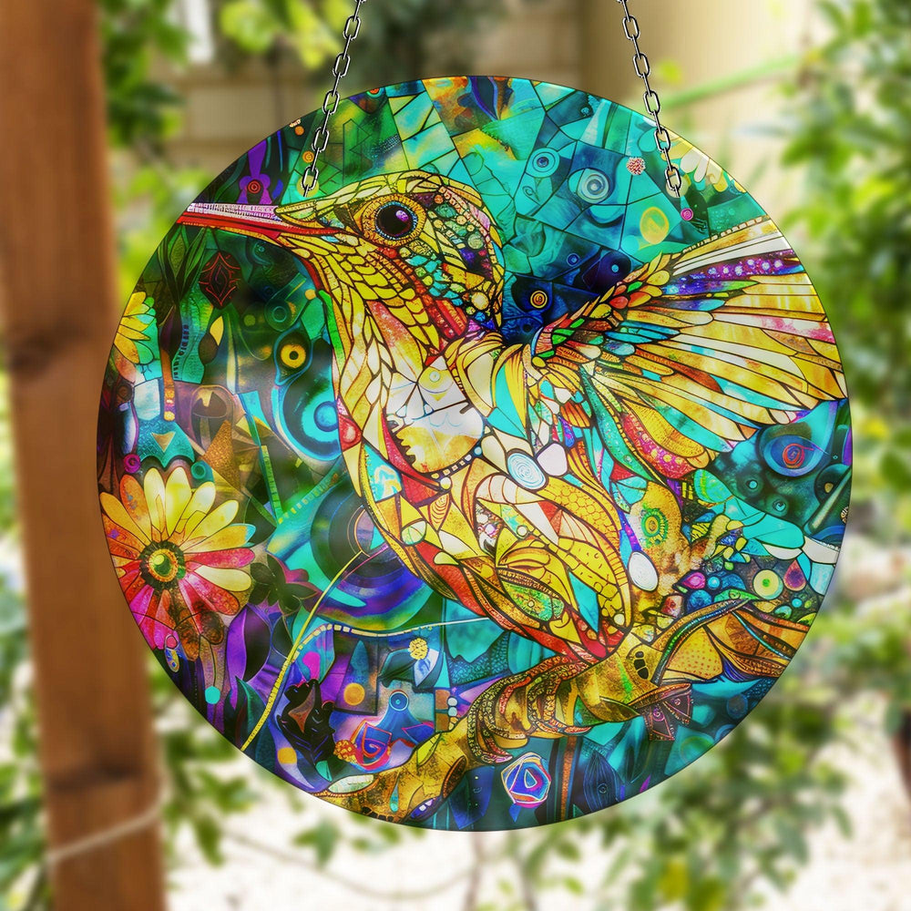 Stanied Yellow Birds Suncatcher Moon Suncatchers | Myphotostation
