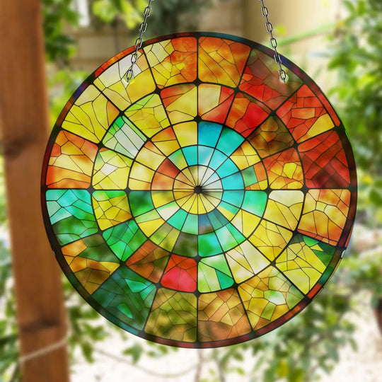 Colored Stained Decor Suncatcher Elegant Tempered Glass Design for Windows | Myphotostation
