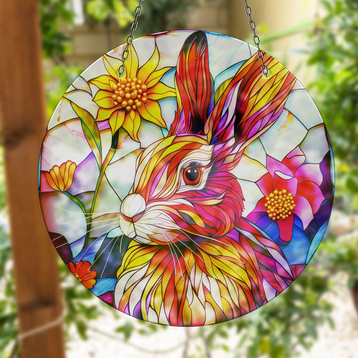 Colorful Rabbit Suncatcher Decor Moon Suncatchers | Myphotostation
