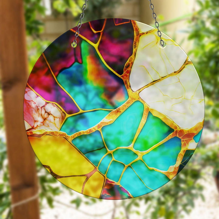Marble Purple & Blue Suncatcher Brighten Any Space with Glass Suncatchers | Myphotostation
