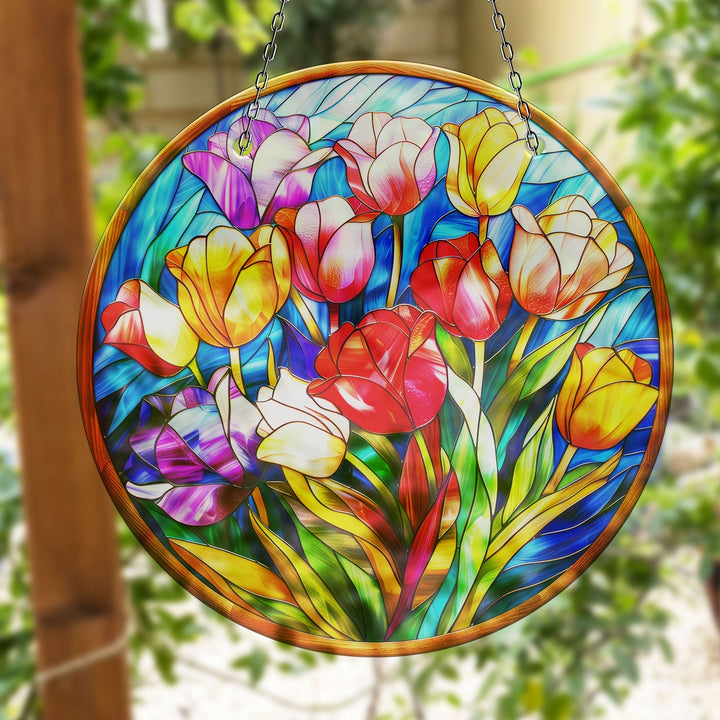 Vintage Floral Stained Suncatcher Unique Stained Glass Suncatchers | Myphotostation

