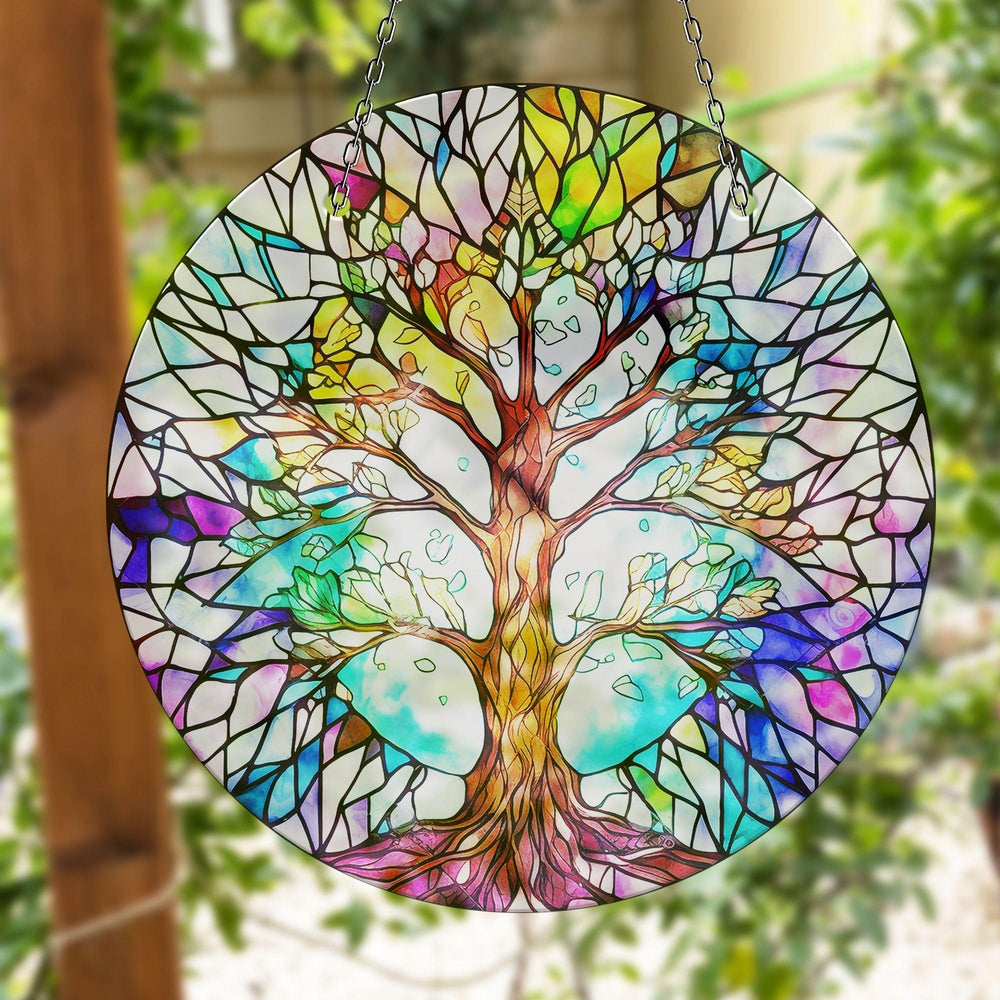 White Life of tree Suncatcher Transform Windows with Suncatchers | Myphotostation
