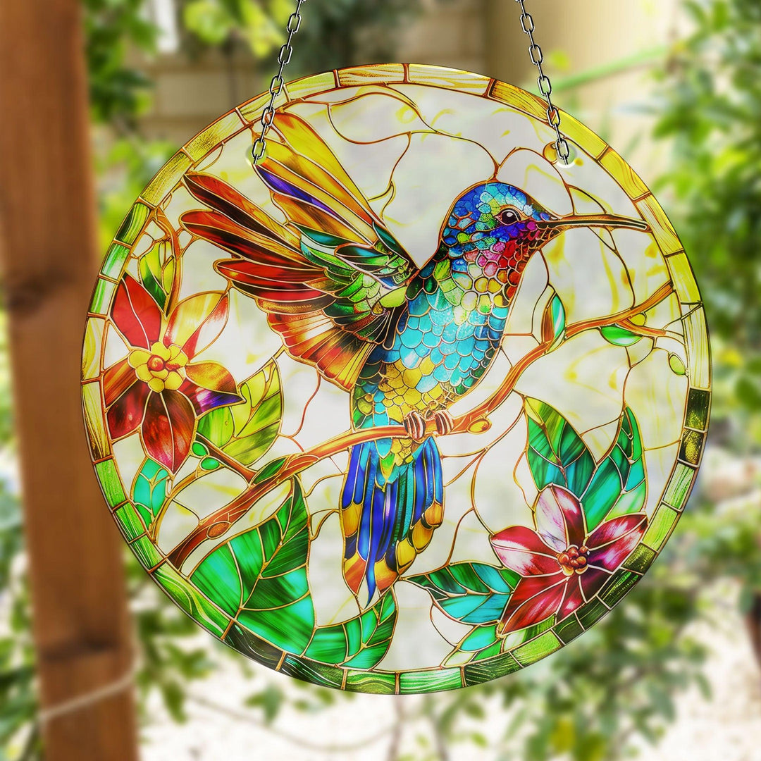 Colorful Birds Stained  Suncatcher Tempered Glass | Myphotostation
