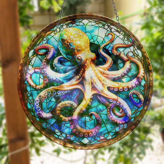 Octopus Blue Suncatcher Perfect Gift | Myphotostation

