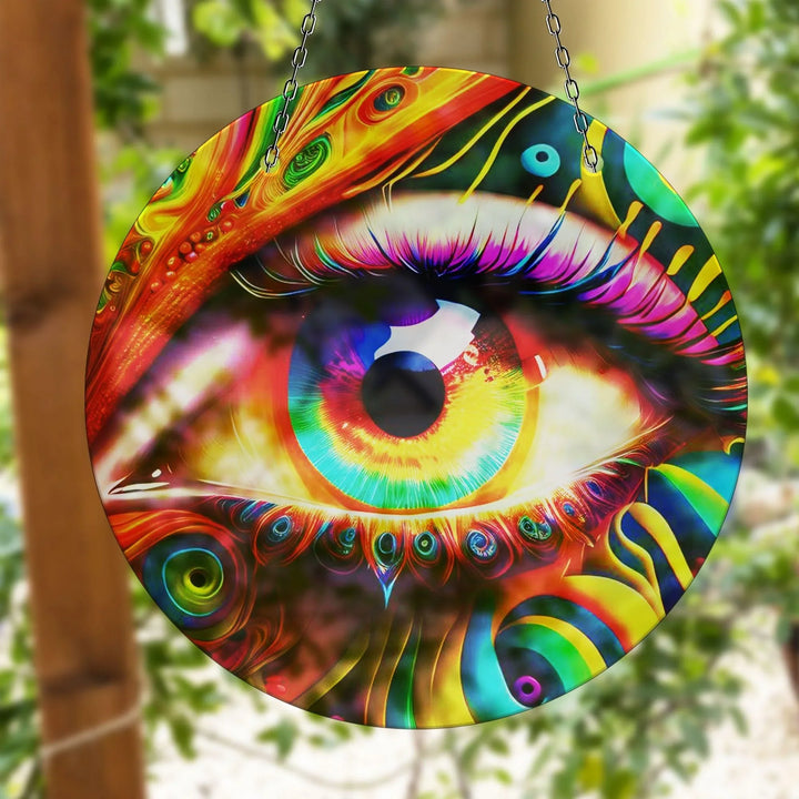 Colorful Eye Suncatcher Decor Tempered Glass Beautiful Home Decor | Myphotostation
