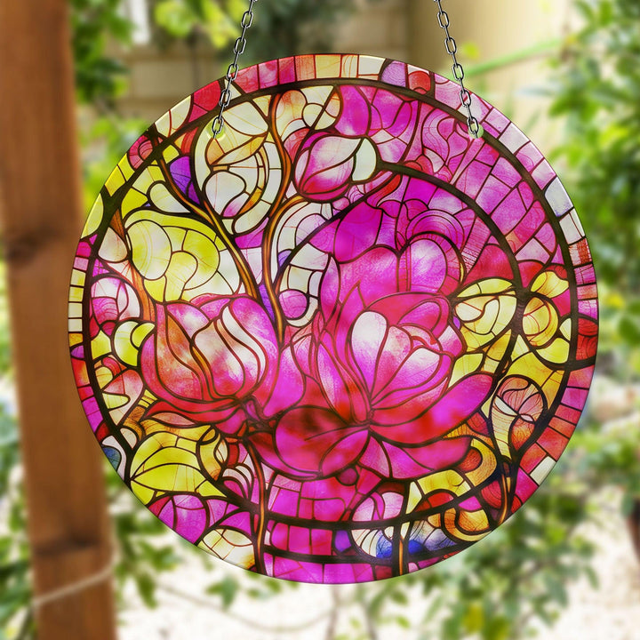 Colorful Floral Stained  Suncatcher Colorful Sun | Myphotostation 
