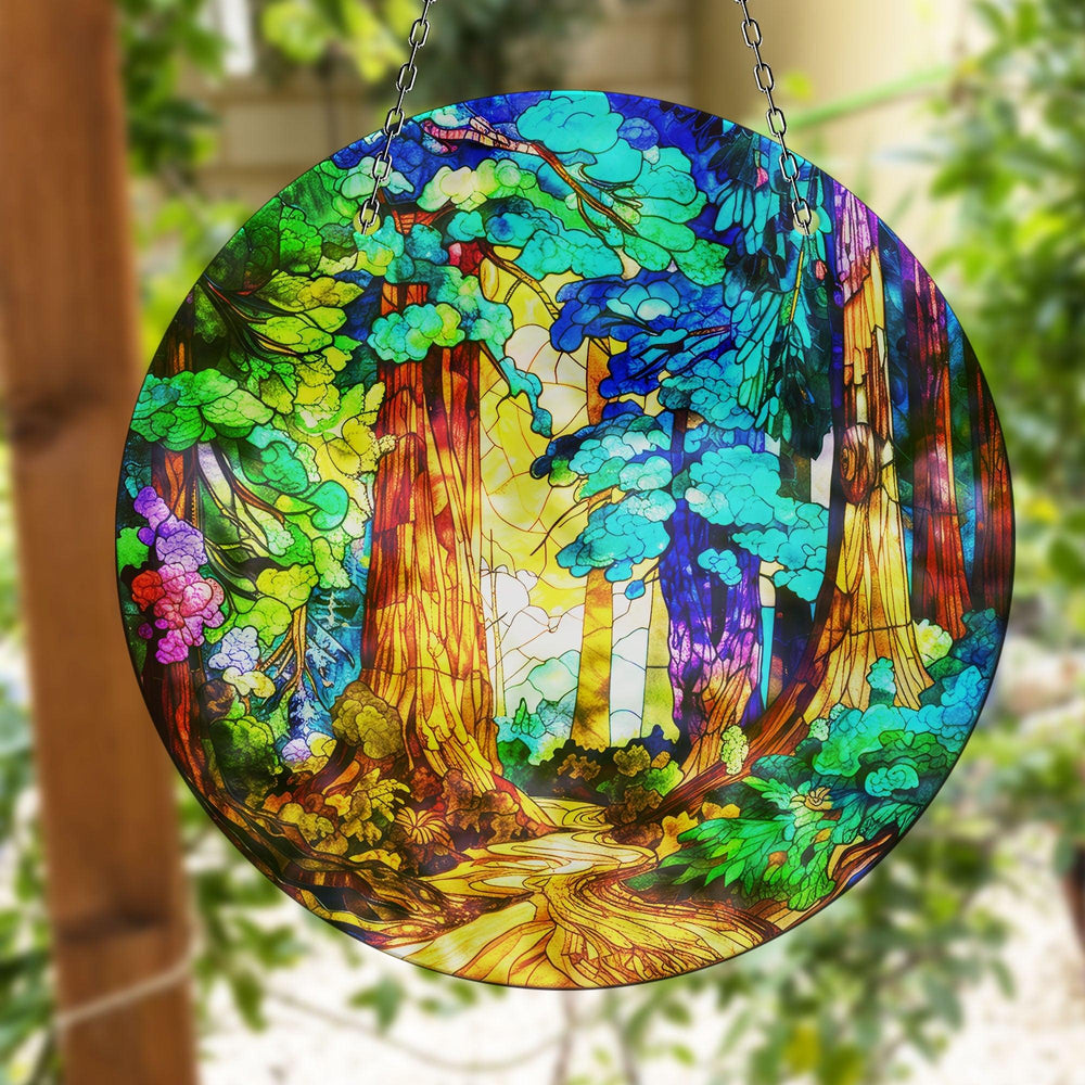 Landscape Painting Stained Suncatcher  Brighten Windows | Myphotostation
