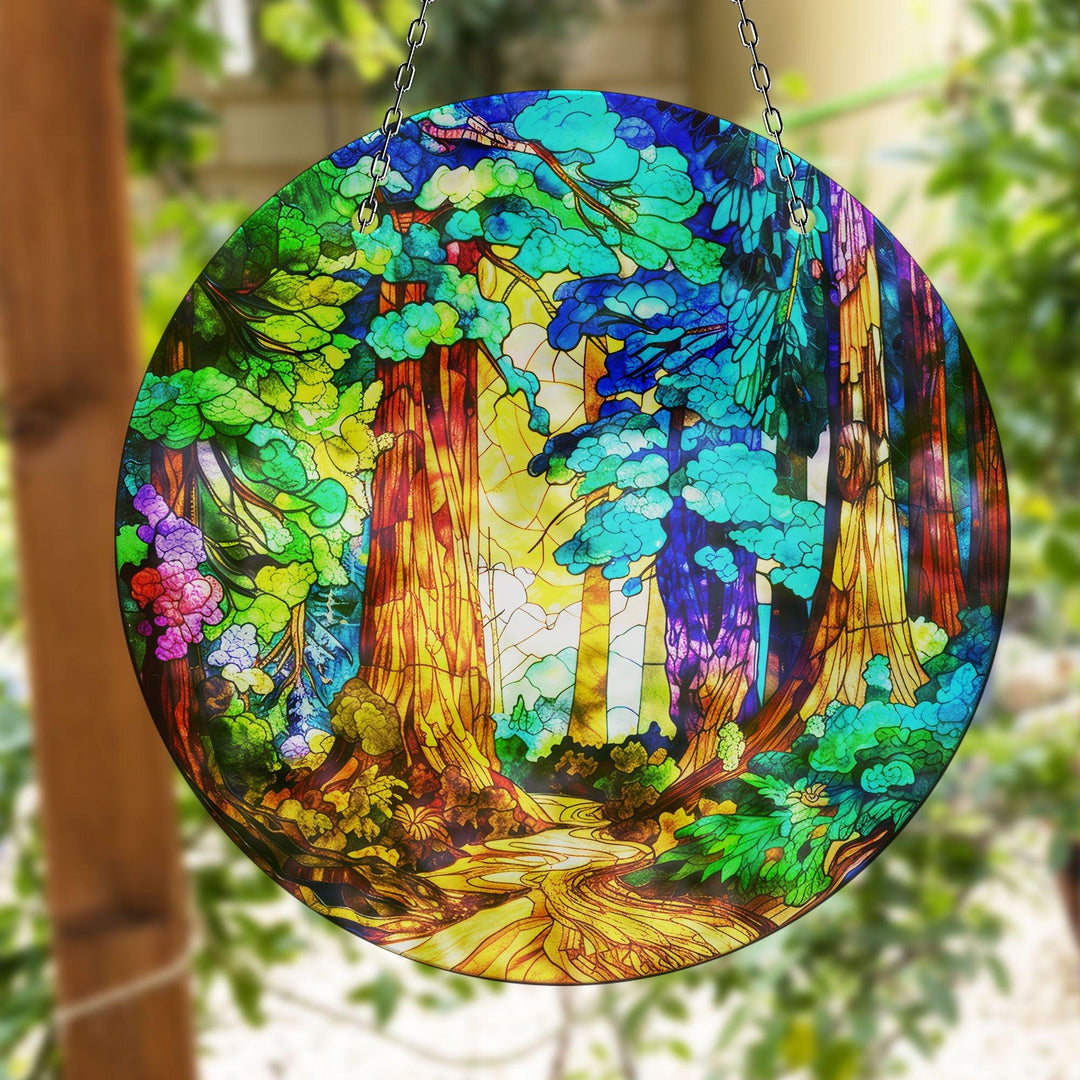 Landscape Painting Stained Suncatcher  Brighten Windows | Myphotostation
