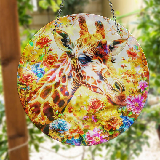 Giraffe Suncatcher Decor Elegant Tempered Glass Design for Windows | Myphotostation
