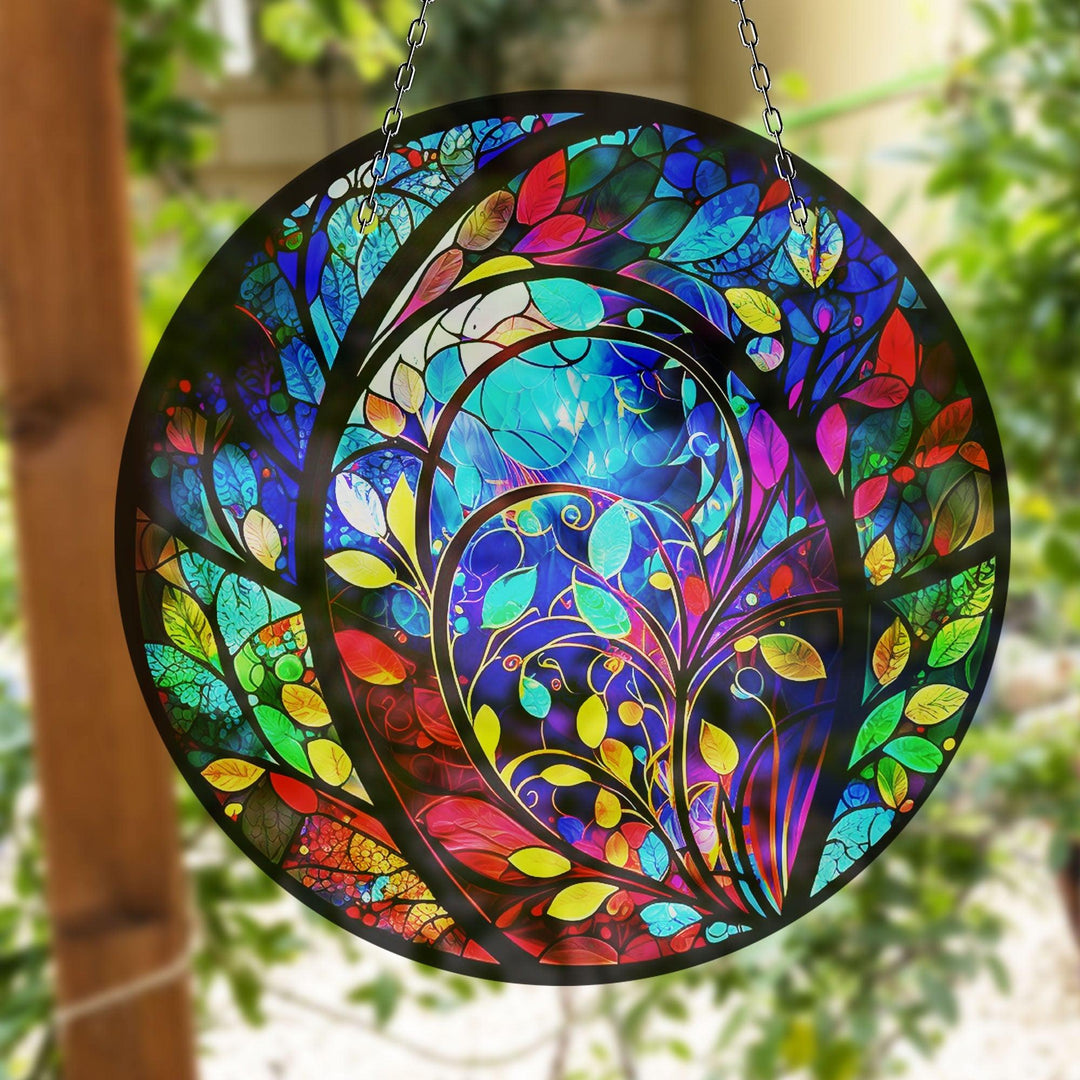 Stained Colorful Suncatcher Decor Elegant Tempered Glass Design for Windows | Myphotostation
