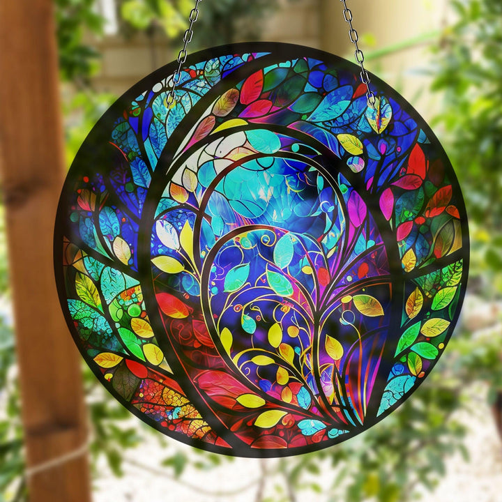 Stained Colorful Suncatcher Decor Elegant Tempered Glass Design for Windows | Myphotostation

