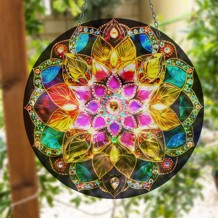 Mandala Pattern Stained Suncatcher Decor  Brighten Windows | Myphotostation
