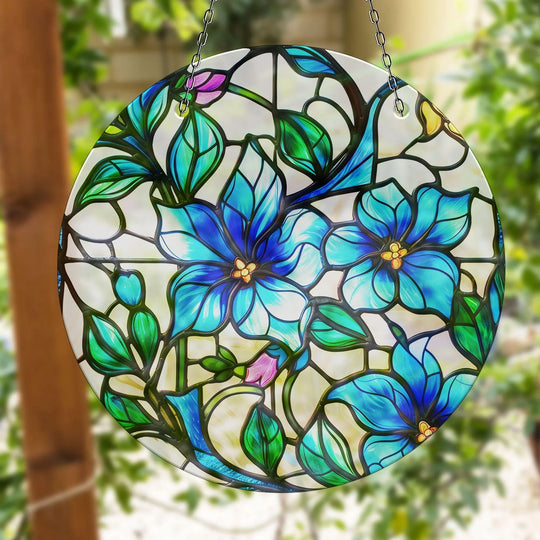 Blue Flowers Suncatcher Sun Catcher for Window | Myphotostation
