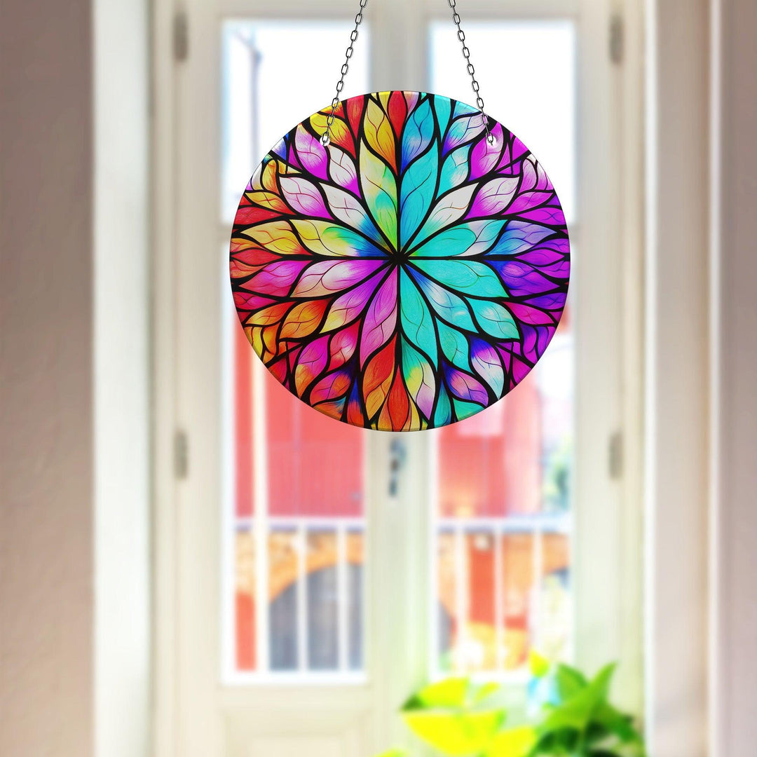 Colorful Stained  Flower Suncatcher Unique Stained Glass Suncatchers | Myphotostation
