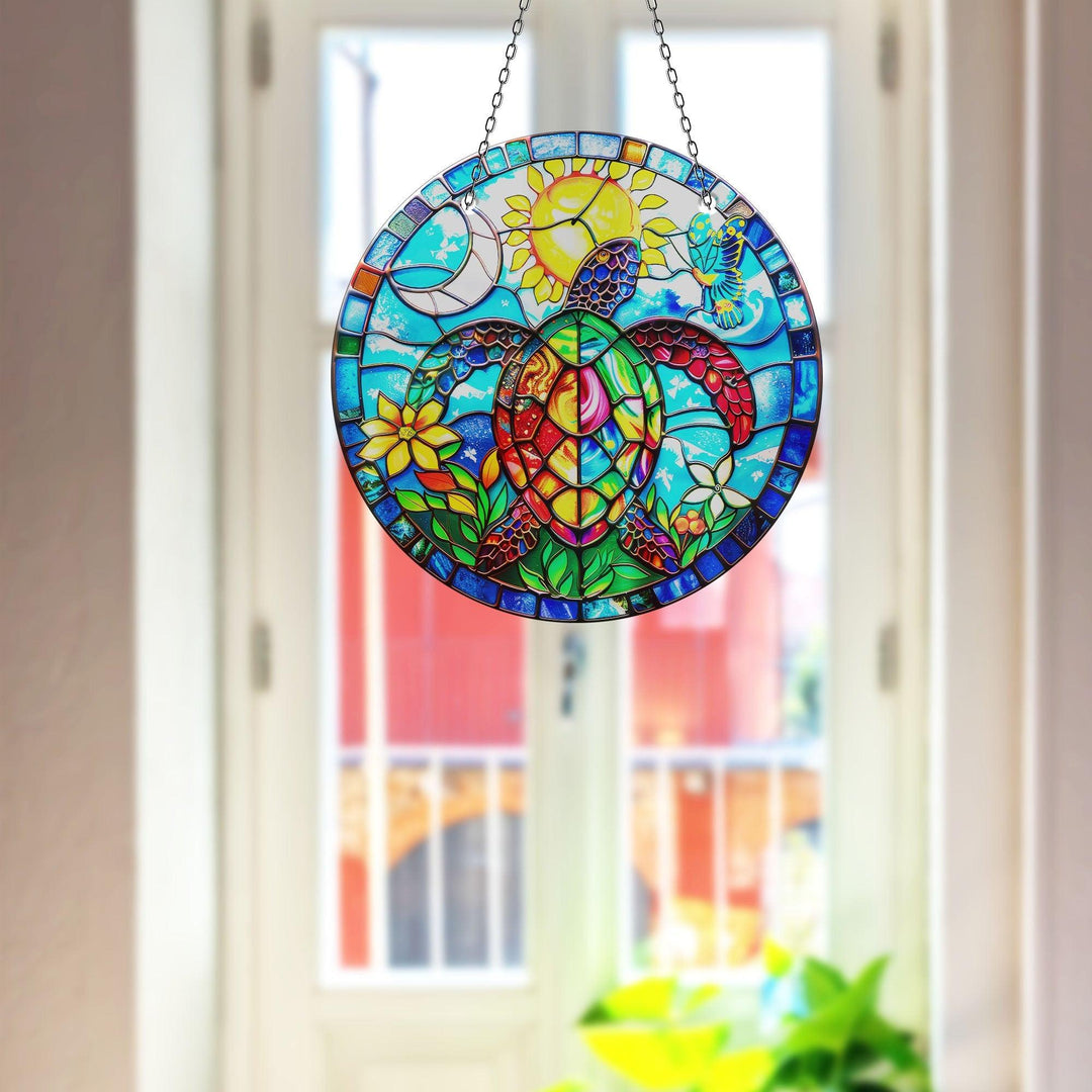 Seaturtle Mosaic Suncatcher Brighten Any Space with Glass Suncatchers | Myphotostation
