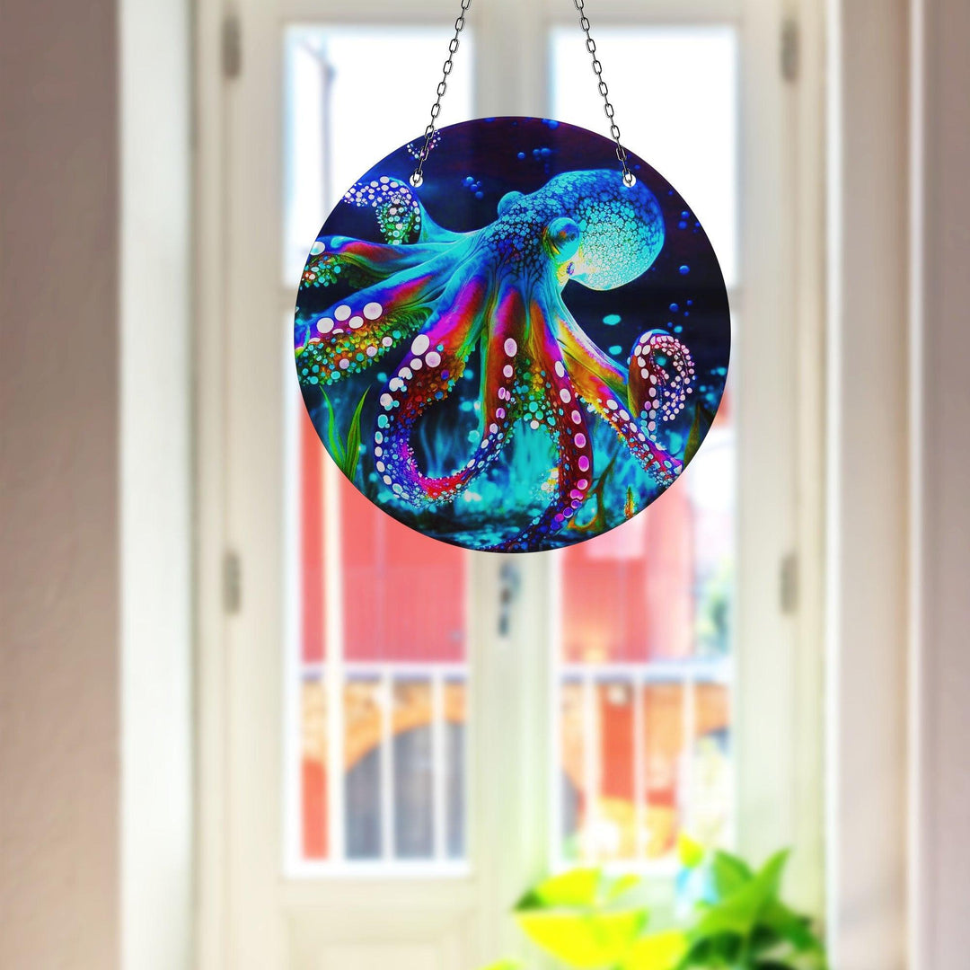 Blue Octopus Suncatcher  Moon Suncatchers | Myphotostation
