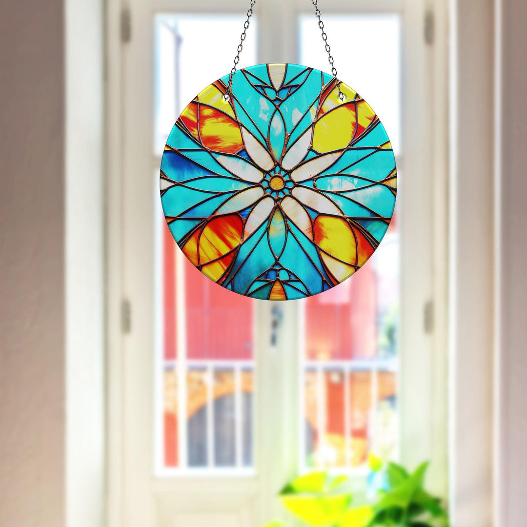 Turquoise Stained Suncatcher  Brighten Windows | Myphotostation
