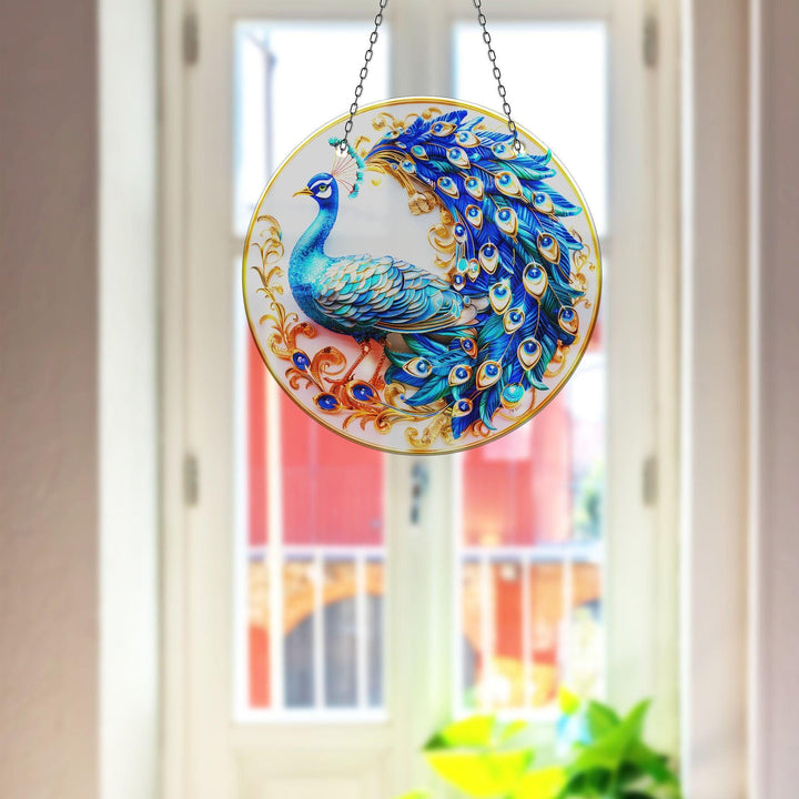Blauer Pfau Sonnenfänger Dekor