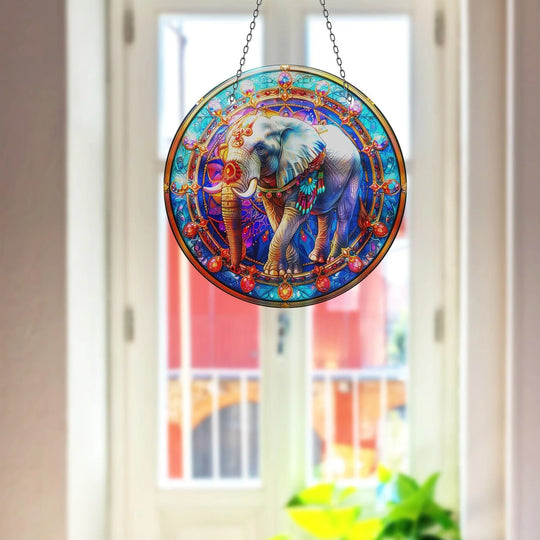 Indian Elephant Suncatcher Durable Tempered Glass | Myphotostation
