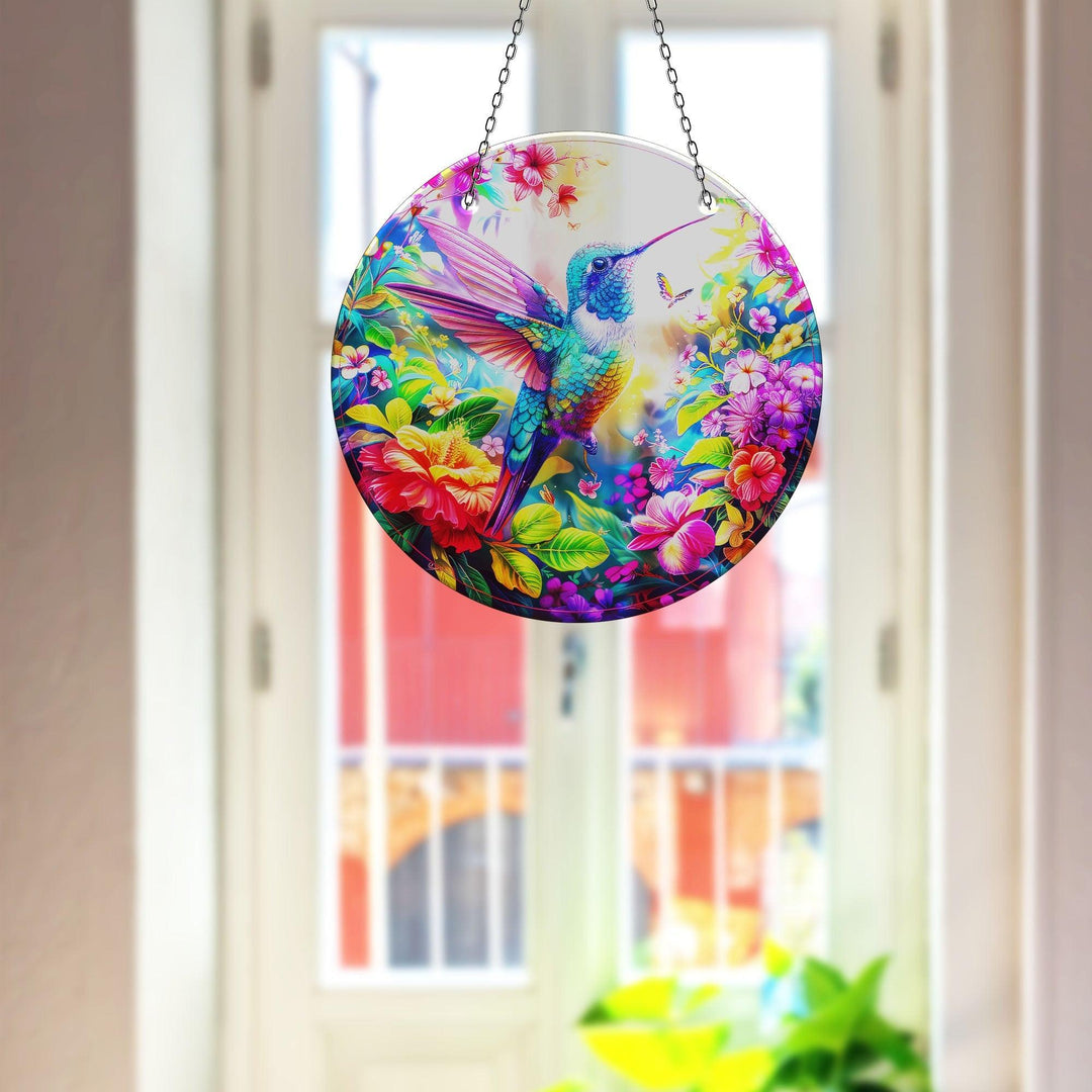 Stained Colorful Hummingbird Suncatcher Stained Glass Suncatchers | Myphotostation
