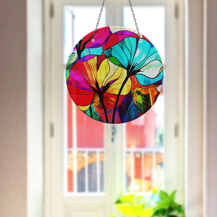 Red Turquoise Suncatcher Durable Tempered Glass | Myphotostation
