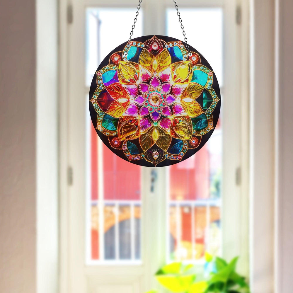 Mandala Pattern Stained Suncatcher Decor Stained Glass Suncatchers | Myphotostation
