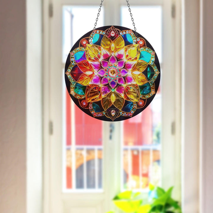 Mandala Pattern Stained Suncatcher Decor Stained Glass Suncatchers | Myphotostation

