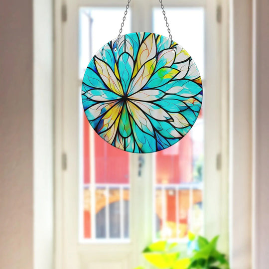 Blue & White Suncatcher Decor Stained Glass Suncatchers | Myphotostation
