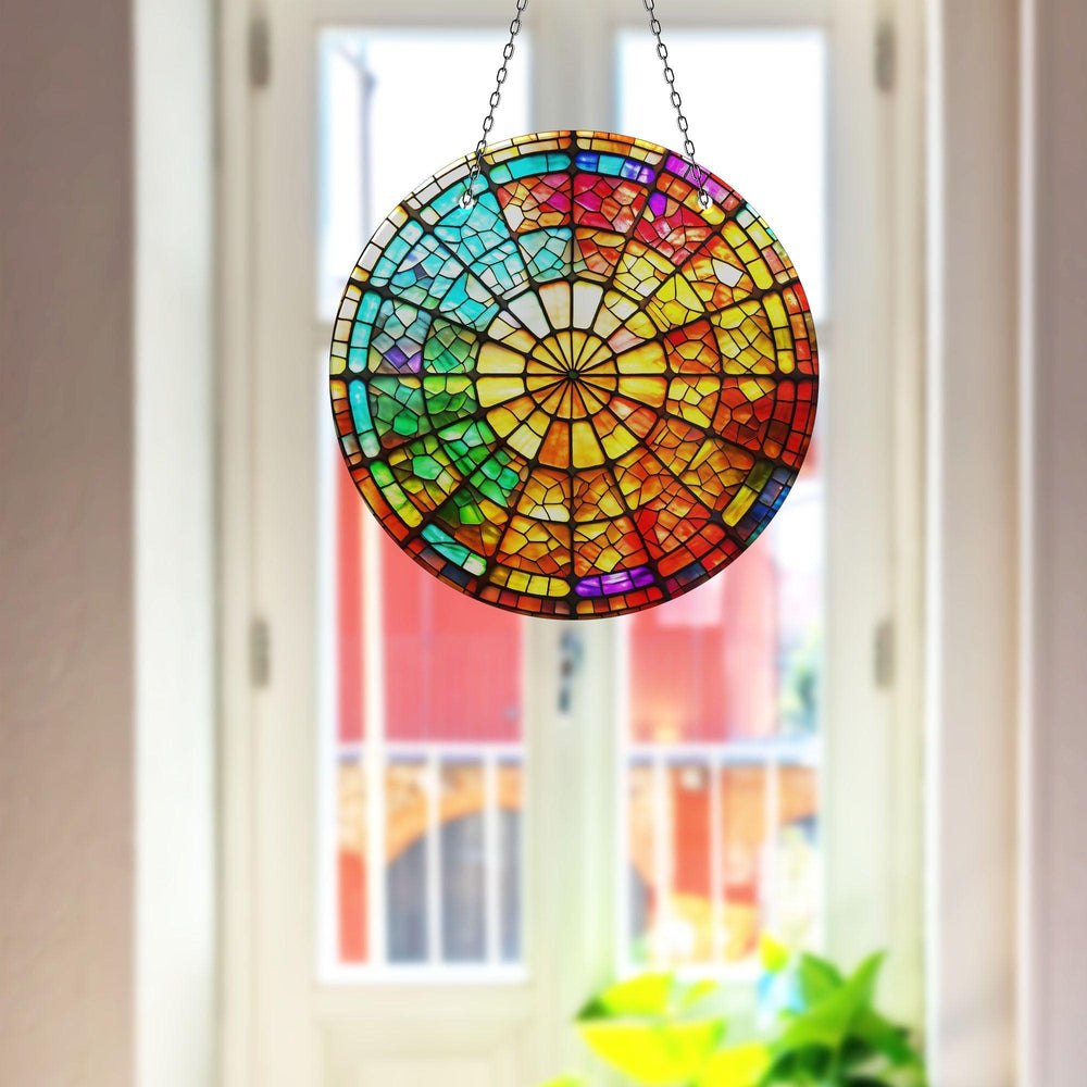 Colorful Stained Circle Suncatcher Beautiful Home Decor | Myphotostation
