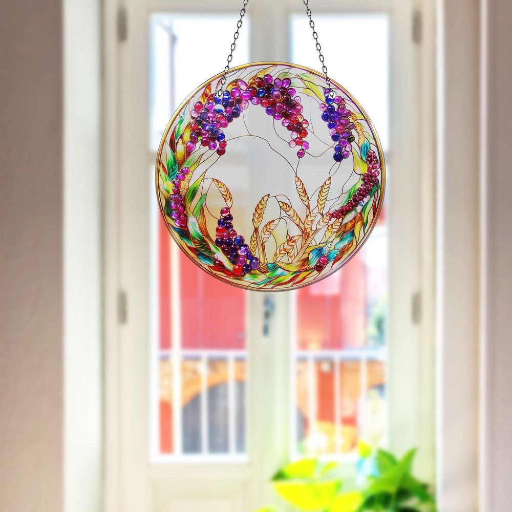 Colorful Grapes Stained  Suncatcher Transform Windows with Suncatchers | Myphotostation
