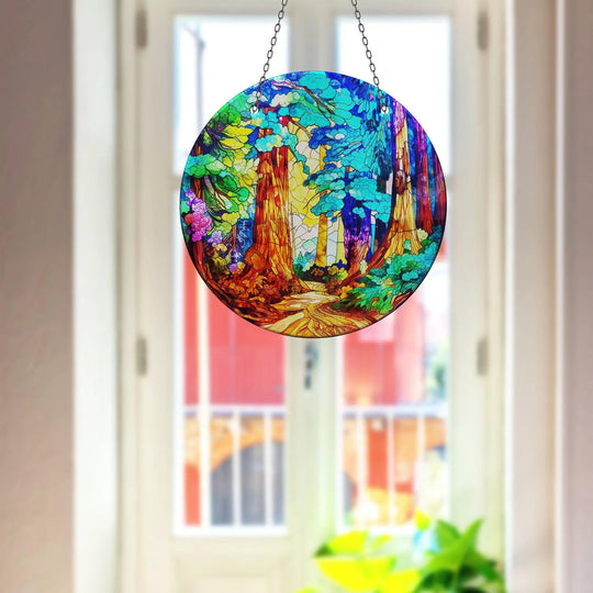 Landscape Painting Stained Suncatcher Stained Glass Suncatchers | Myphotostation
