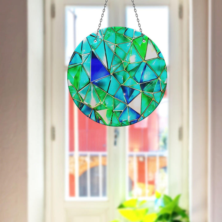 Green Stained Suncatcher Decor Colorful Sun | Myphotostation 
