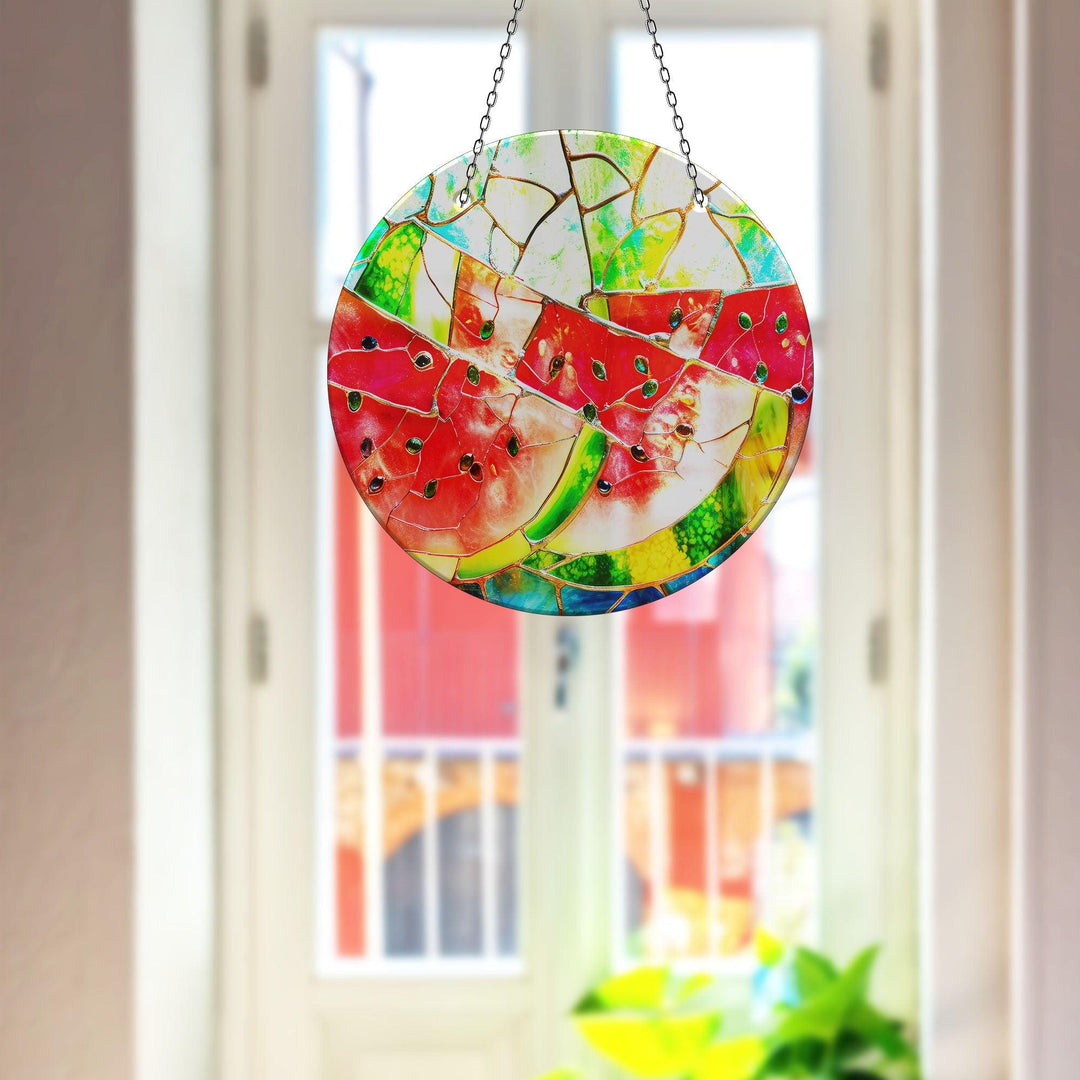 Stained Watermelon  Suncatcher Unique Stained Glass Suncatchers | Myphotostation
