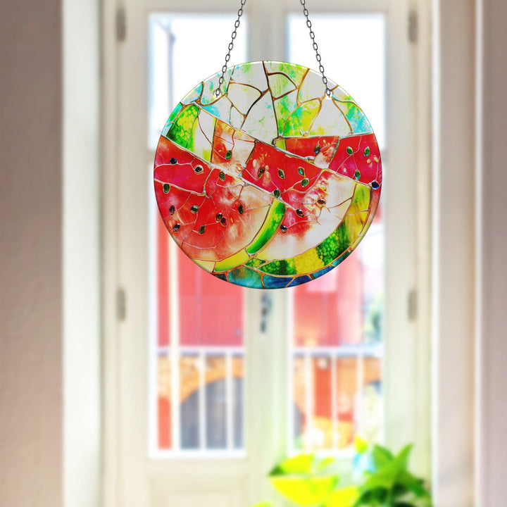 Stained Watermelon  Suncatcher Unique Stained Glass Suncatchers | Myphotostation
