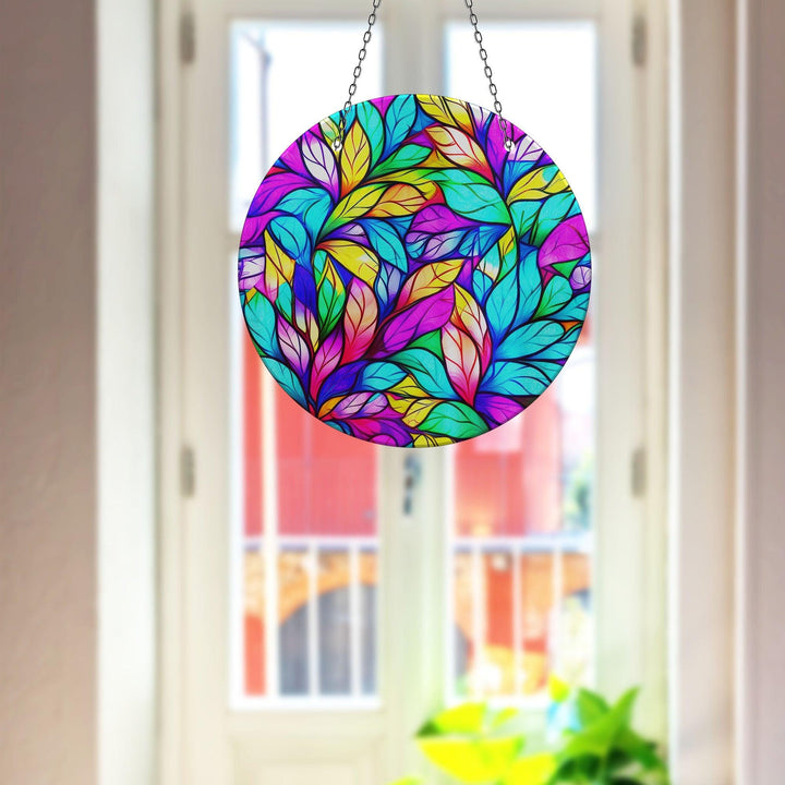 Stained Leaf Suncatcher Decor            Brighten Windows | Myphotostation
