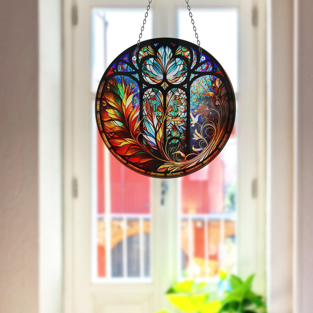 Floral Stained Suncatcher Unique Stained Glass Suncatchers | Myphotostation
