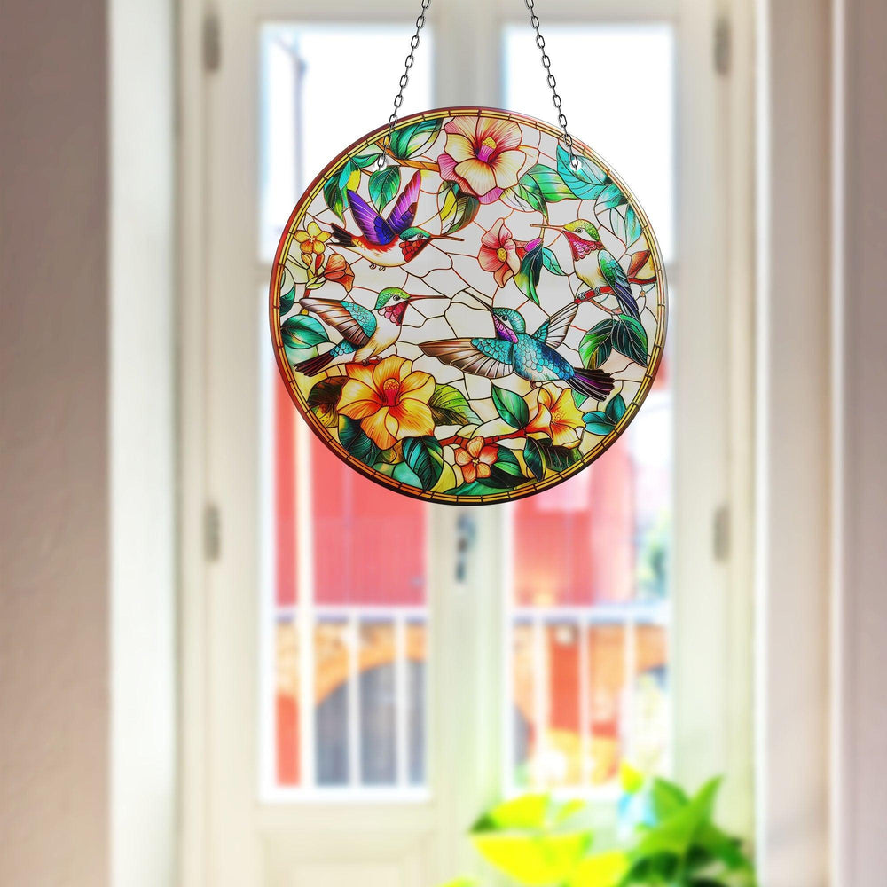 Stained Birds and Flowers Suncatcher  Brighten Windows | Myphotostation
