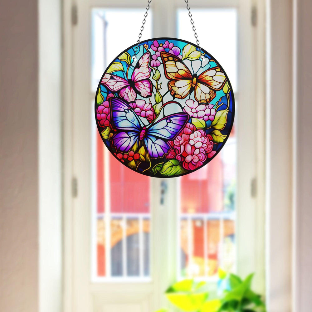Butterflies Suncatcher Decor Unique Stained Glass Suncatchers | Myphotostation

