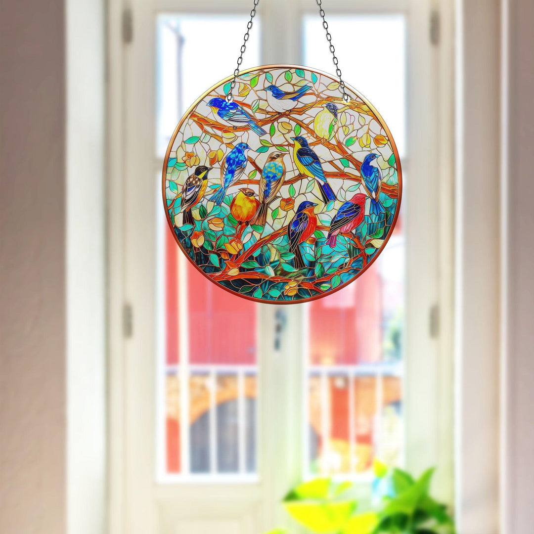 Stained Blue Birds Suncatcher Glass Suncatchers | Myphotostation
