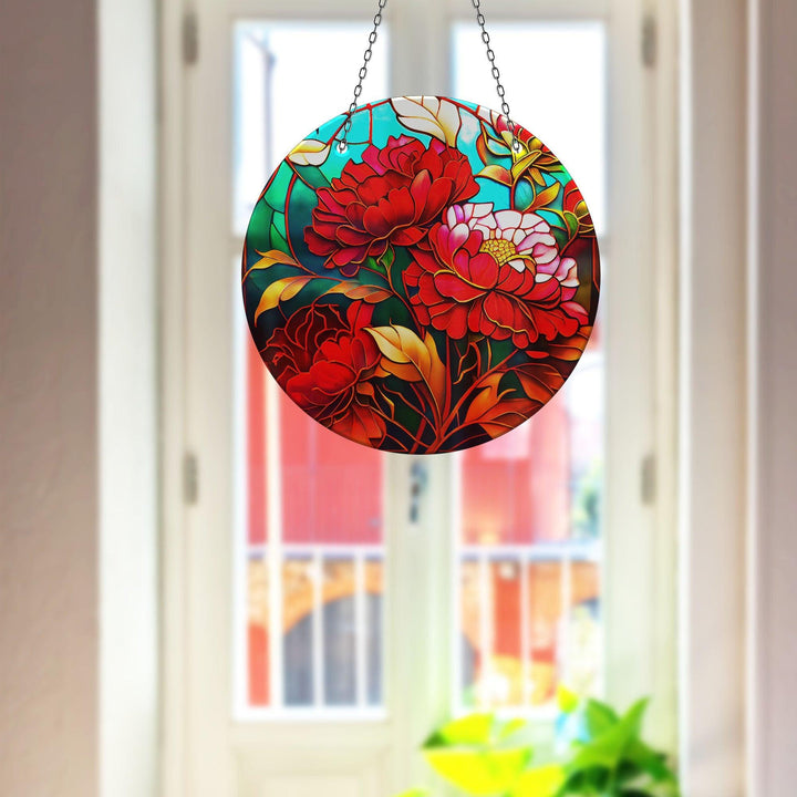 Red Flower Suncatcher Moon Suncatchers | Myphotostation
