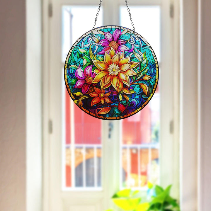 Yellow Flower Botanical Suncatcher Decor Sun Catcher for Window | Myphotostation
