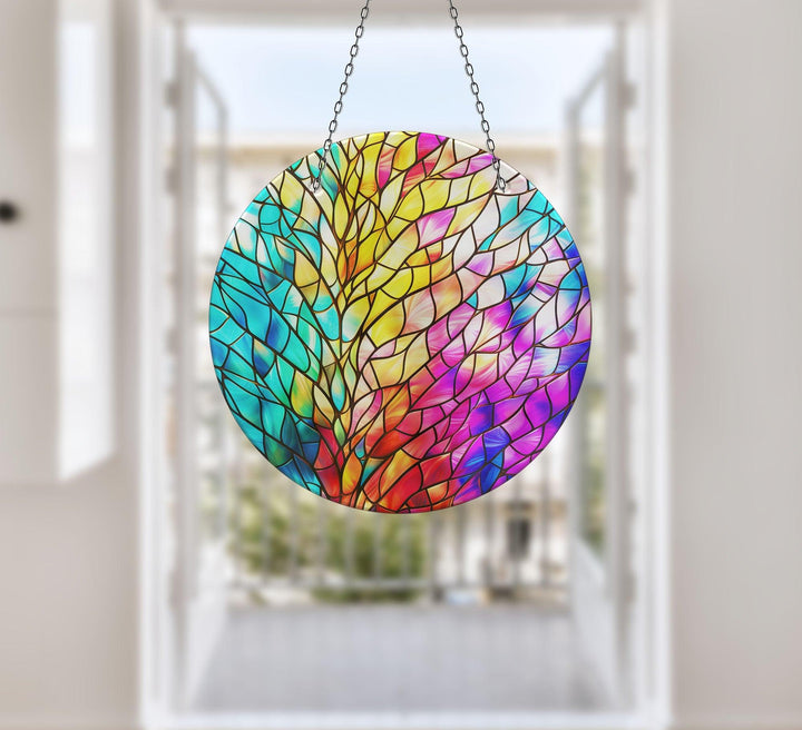 Yellow & Blue and Pink Suncatcher Transform Windows with Suncatchers | Myphotostation
