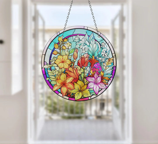 Colored Flowers Suncatcher Colorful Sun | Myphotostation 
