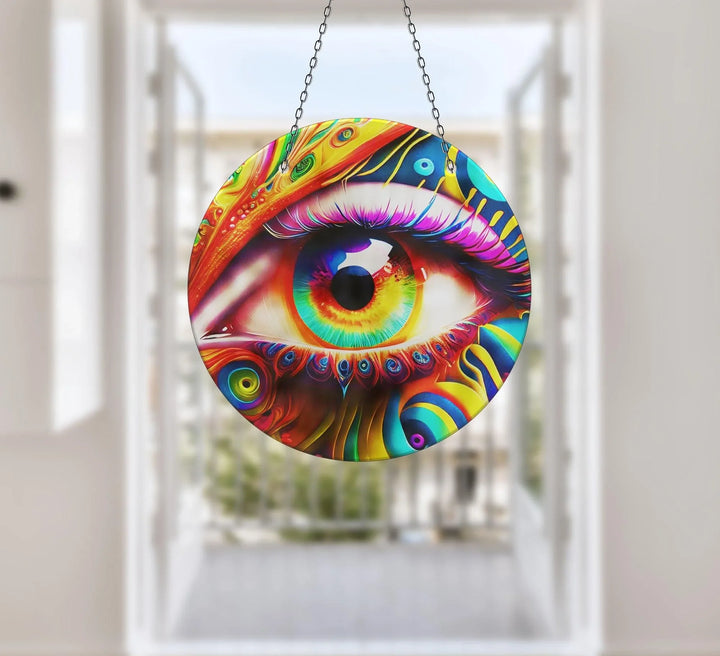 Colorful Eye Suncatcher Decor Tempered Glass Sun Catchers | Myphotostation
