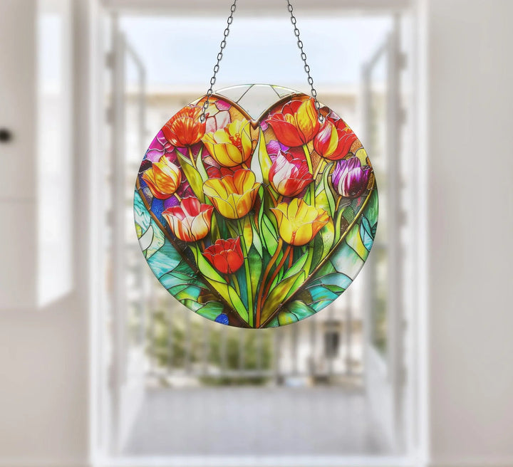 Orange Vintage Floral Suncatcher Perfect Gift | Myphotostation
