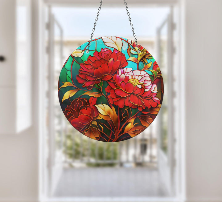 Red Flower Suncatcher Colorful Sun | Myphotostation 
