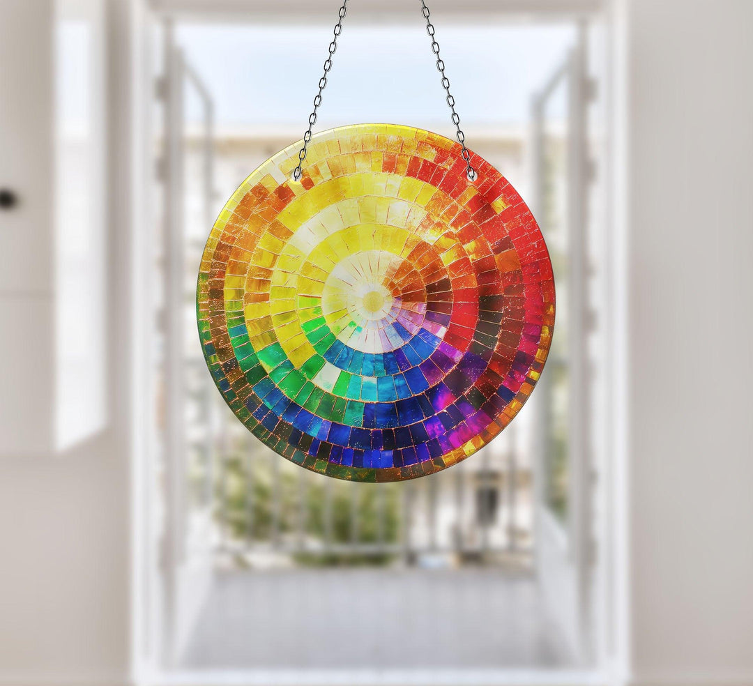 Orange & Yellow Stained Suncatcher Glass Suncatchers | Myphotostation
